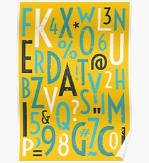 Póster Letras y números retro