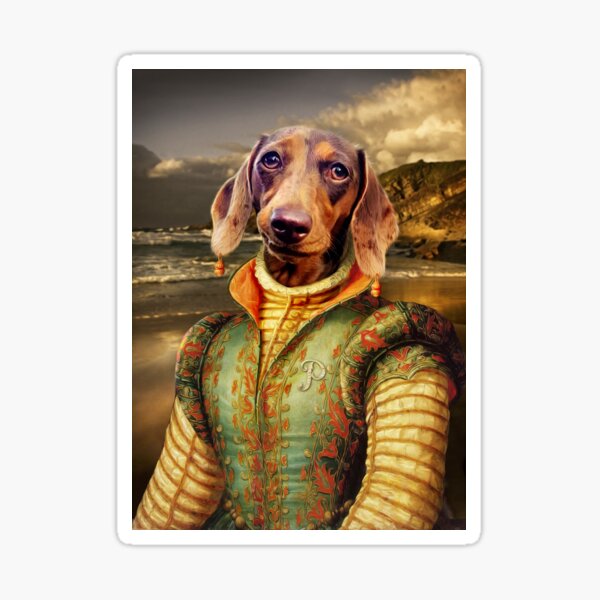 Dachshund Dog Portrait - Penny Sticker