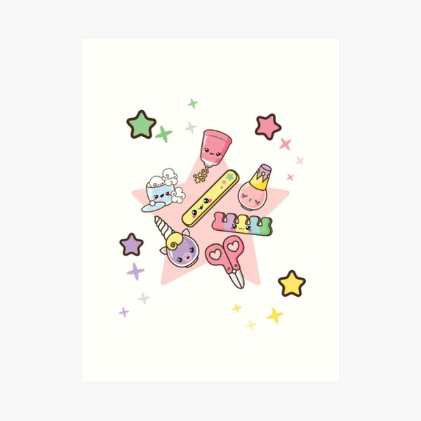 Kawaii nail time! Art Print