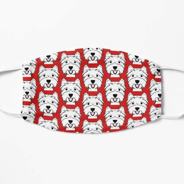 West Highland Terrier - Westies - Westie dogs - red background Westie dog breed Mask