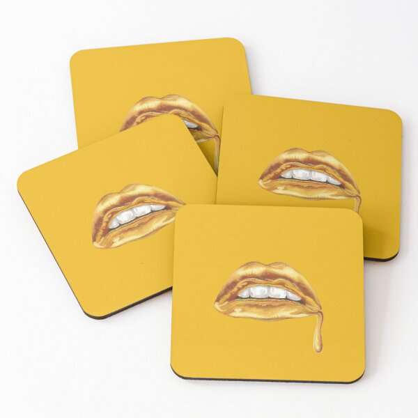 Item preview, Gold Dripping Lips (Mustard) designed and sold by Saffron-Francis.