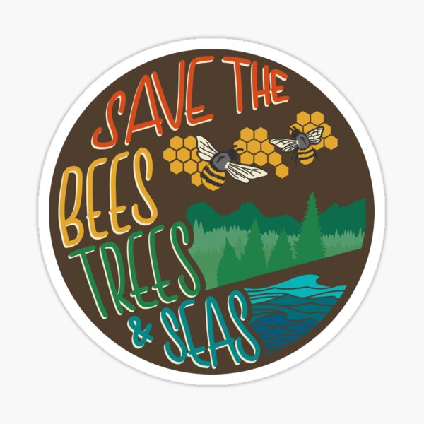 save the bee's Sticker for Sale by Bea-Creative  Bee sticker, Scrapbook  stickers printable, Bee drawing