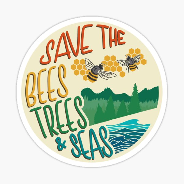 save the bee's Sticker for Sale by Bea-Creative  Bee sticker, Scrapbook  stickers printable, Bee drawing