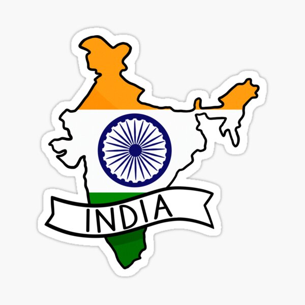 "India Flag Map Sticker" Sticker for Sale by Drawingvild Redbubble