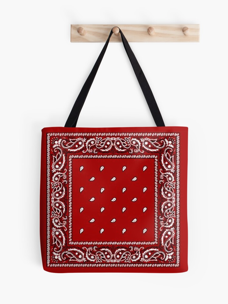 Red white blue and black bandana  Tote Bag for Sale by Albert