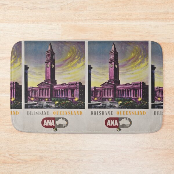 Item preview, Brisbane Queensland vintage travel poster designed and sold by stickart-marek.