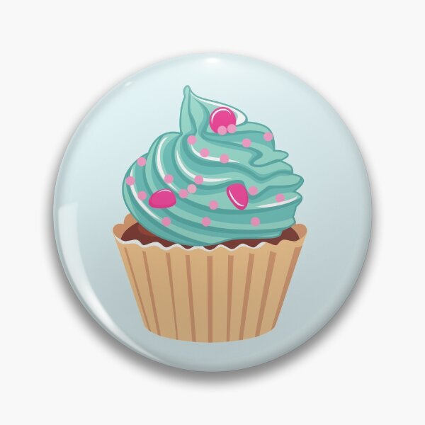 Item preview, Cupcake with blue icing and pink jellies! designed and sold by Pinnypin.