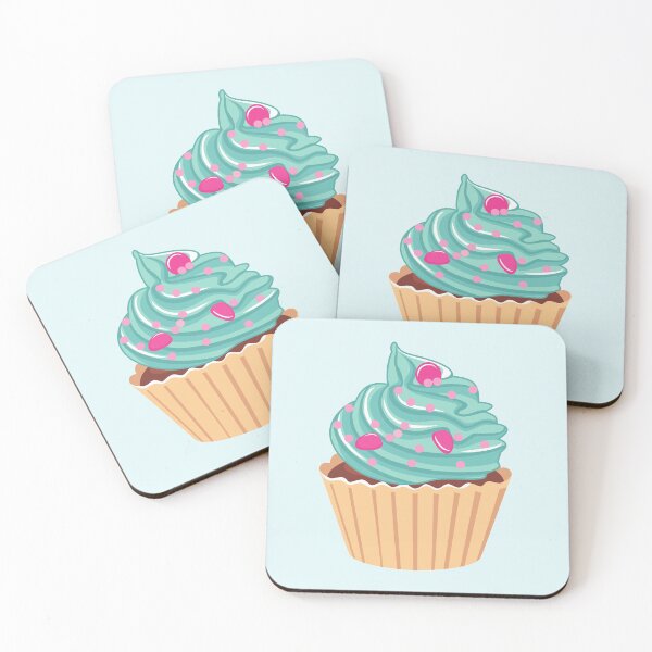 Item preview, Cupcake with blue icing and pink jellies! designed and sold by Pinnypin.