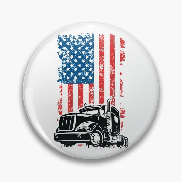 Item preview, American Trucker - Truck and Flag designed and sold by EstelleStar.