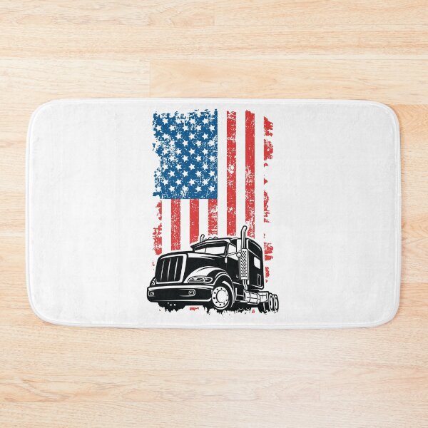 Item preview, American Trucker - Truck and Flag designed and sold by EstelleStar.