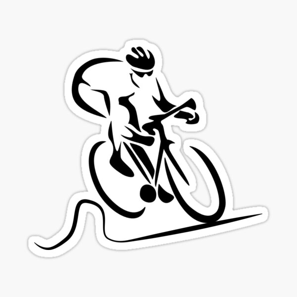 Der erstaunliche Biker im Rennen - Radsportliebhaber. Sticker