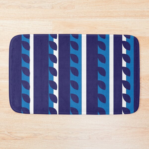 Item preview, Nautical Navy White Stripe Leaves designed and sold by Nisha Prabhu.