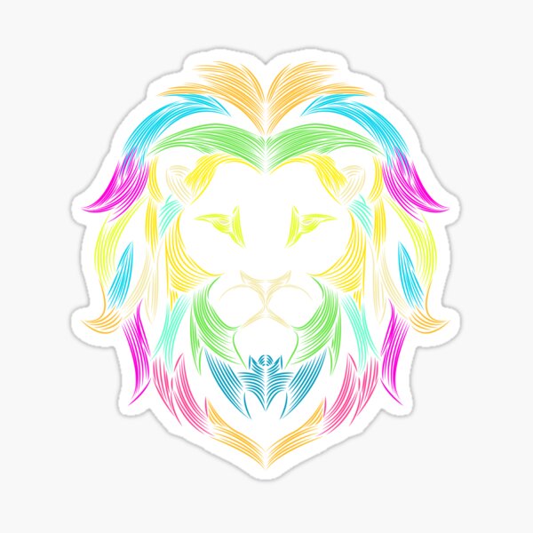 Lion T-Shirt New Line Art Design - HipHop Sticker