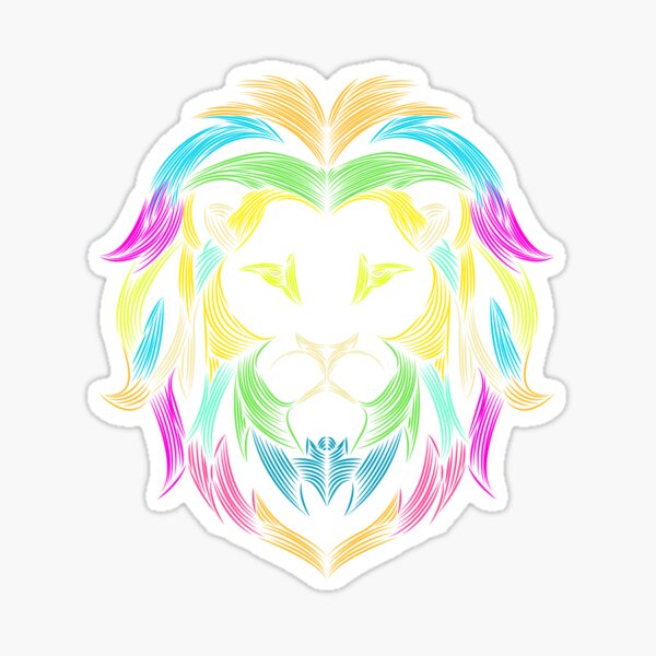 Lion T-Shirt New Line Art Design - HipHop Sticker