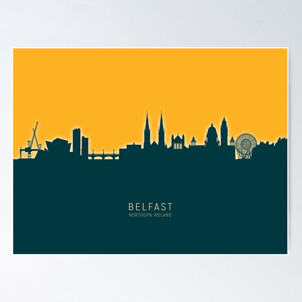 Item preview, Belfast Northern Ireland Skyline designed and sold by ArtPrints.