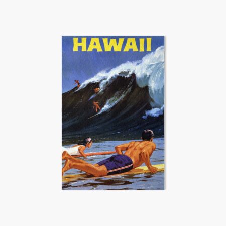 Hawaii Vintage Travel Poster Restored Art Board Print