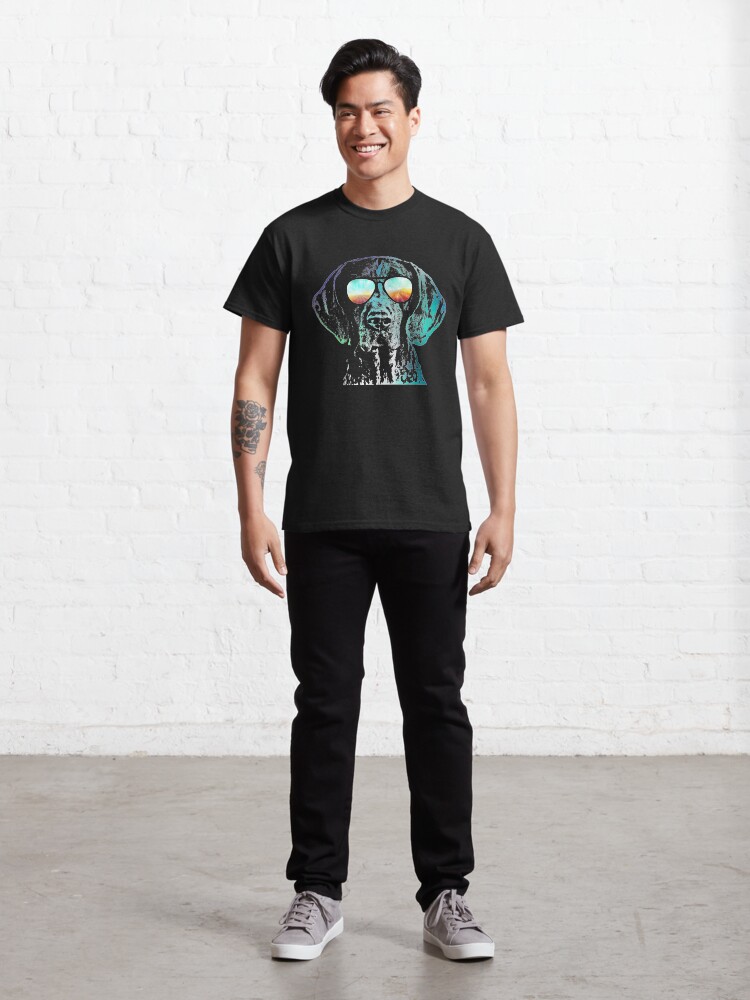 Alternate view of German Shorthaired Pointer Neon Dog Classic T-Shirt