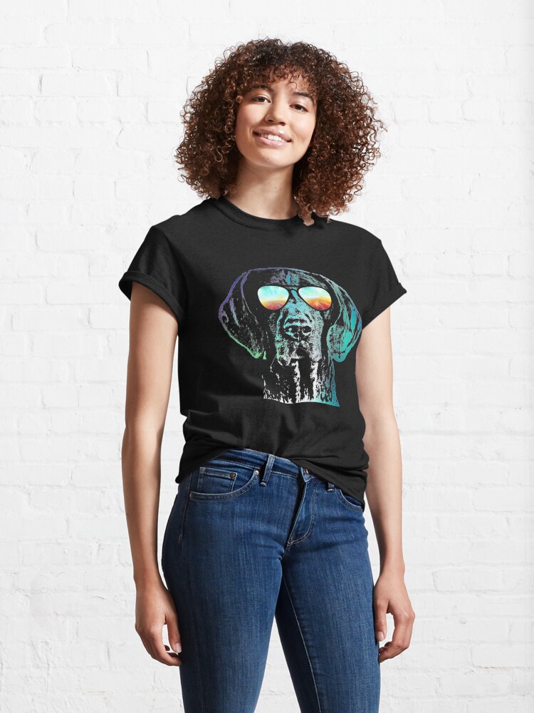 Alternate view of German Shorthaired Pointer Neon Dog Classic T-Shirt