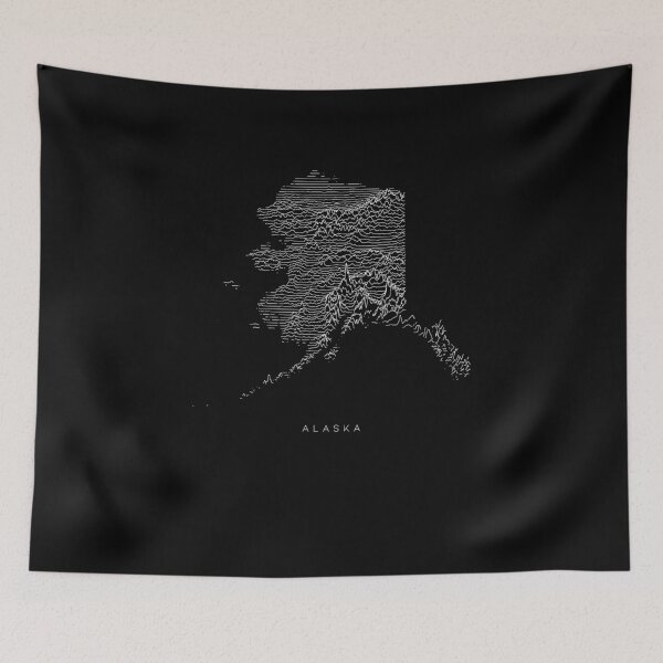 Item preview, Alaska Map Latest Topography Rock style  designed and sold by Mad Over Store.