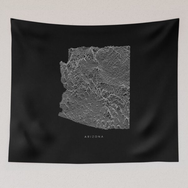 Item preview, Arizona Map Latest Topography Rock style  designed and sold by Mad Over Store.