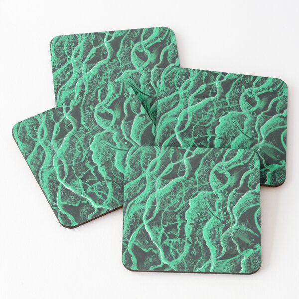 Item preview, Manta Rays Pattern, Underwater Animals Bioluminescence Sea Green designed and sold by Julia Khoroshikh.