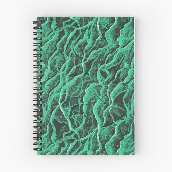 Item preview, Manta Rays Pattern, Underwater Animals Bioluminescence Sea Green designed and sold by Julia Khoroshikh.