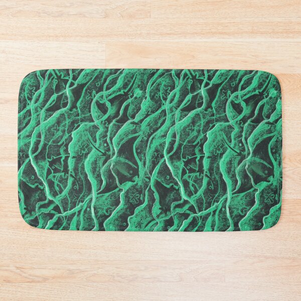 Item preview, Manta Rays Pattern, Underwater Animals Bioluminescence Sea Green designed and sold by Julia Khoroshikh.