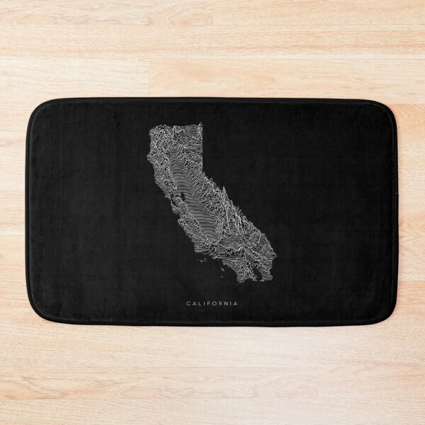 Item preview, California Map Latest Topography Rock style  designed and sold by Mad Over Store.
