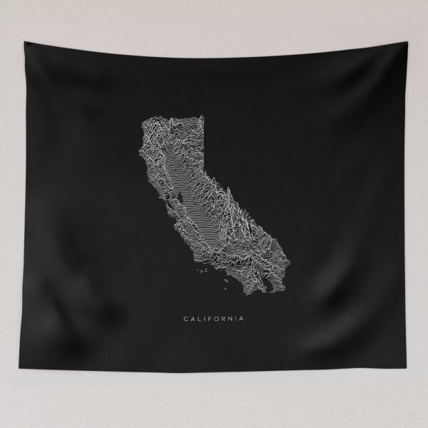 Item preview, California Map Latest Topography Rock style  designed and sold by Mad Over Store.