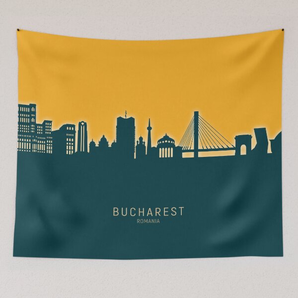 Item preview, Bucharest Romania Skyline designed and sold by ArtPrints.