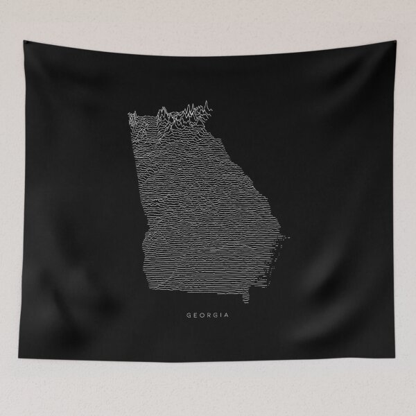 Item preview, Georgia Map Latest Topography Rock style  designed and sold by Mad Over Store.