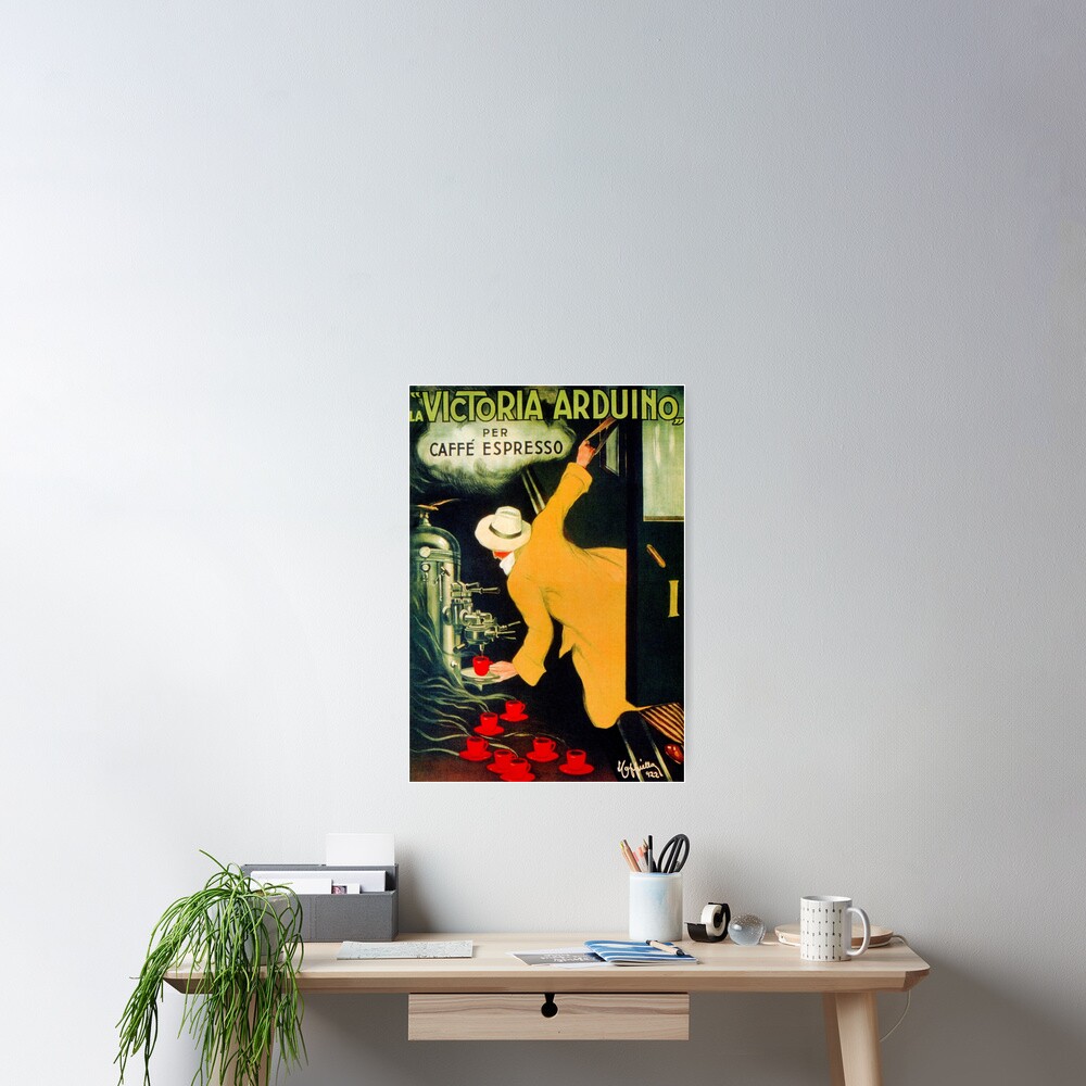 "Retro vintage Italian coffee machine advertising" Poster for Sale by