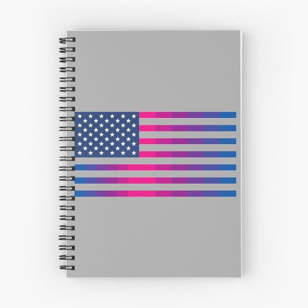 Aperçu de l'œuvre Étoiles et rayures bisexuelles pour toujours (drapeau américain) créée et vendue par Hello My Name Is Bisexual.