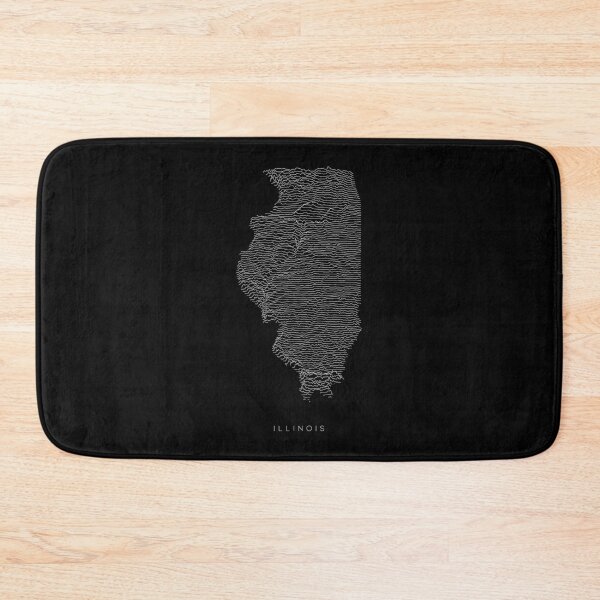 Item preview, Illinois Map Latest Topography Rock style  designed and sold by Mad Over Store.
