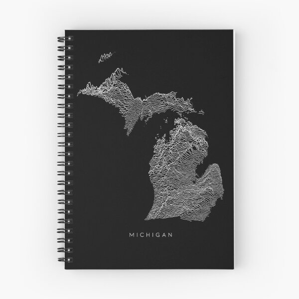 Item preview, Michigan Map Latest Topography Rock style  designed and sold by Mad Over Store.