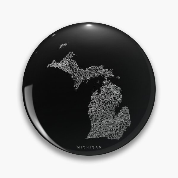 Item preview, Michigan Map Latest Topography Rock style  designed and sold by Mad Over Store.