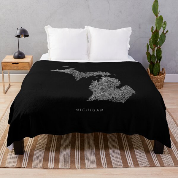 Item preview, Michigan Map Latest Topography Rock style  designed and sold by Mad Over Store.