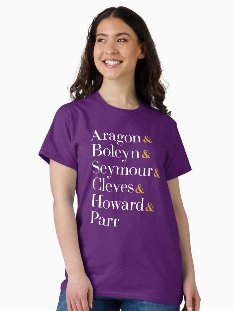 Thumbnail 2 of 7, Classic T-Shirt, Six the Musical Queens - Ampersand Names designed and sold by broadwaywiz.