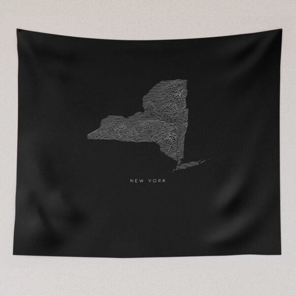 Item preview, New York Map Latest Topography Rock style  designed and sold by Mad Over Store.
