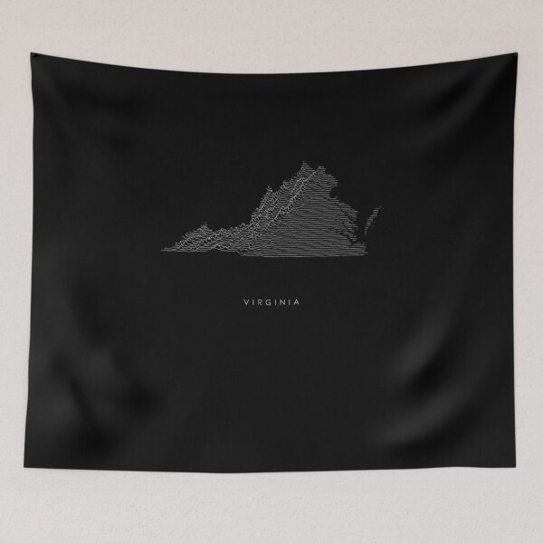 Item preview, Virginia Map Latest Topography Rock style  designed and sold by Mad Over Store.