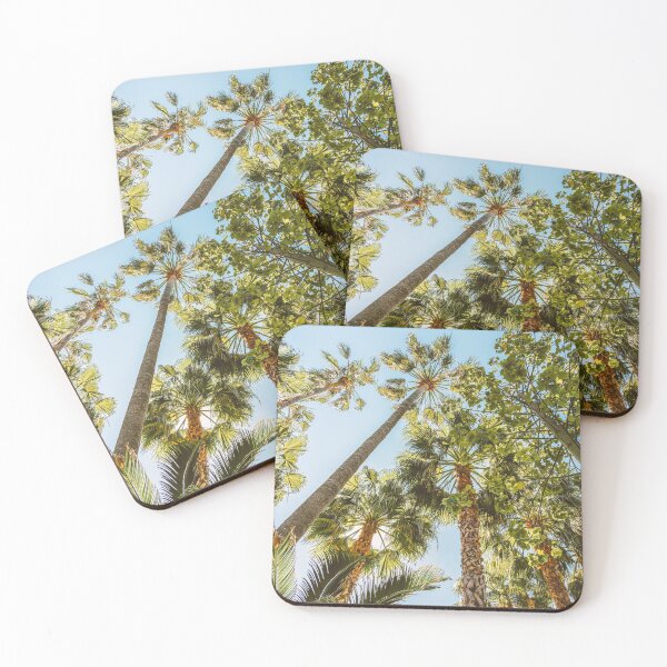 Item preview, Palm Trees, Summer Beach Vibes, Travel Print, Palm Tree Coconut Leaves, Green Leaf, Blue Teal Sky, Hot Season Vibe designed and sold by radub85.