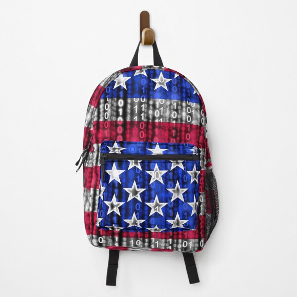 Item preview, Digital stream binary American flag designed and sold by NerdySherds.