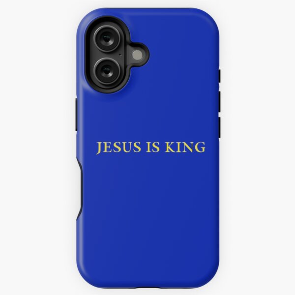 Aperçu de l'œuvre Jésus est roi - Kanye West (jaune sur bleu) créée et vendue par Fox Newton.