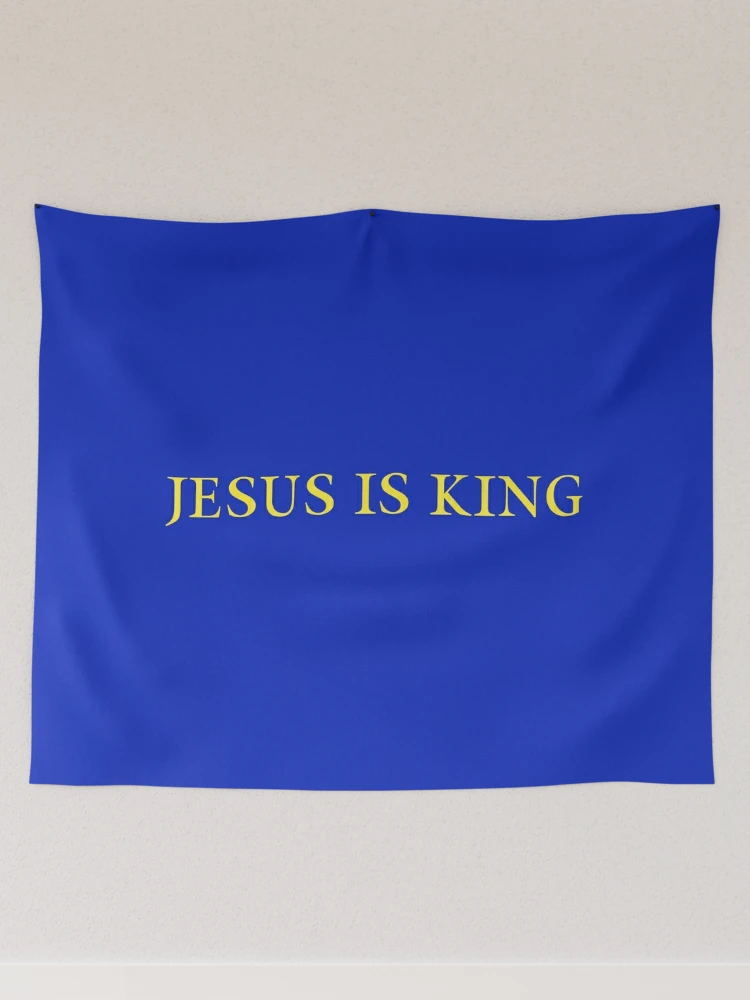 Jesus is King - Kanye West (Yellow on Blue) Tapestry for Sale by Fox  Newton