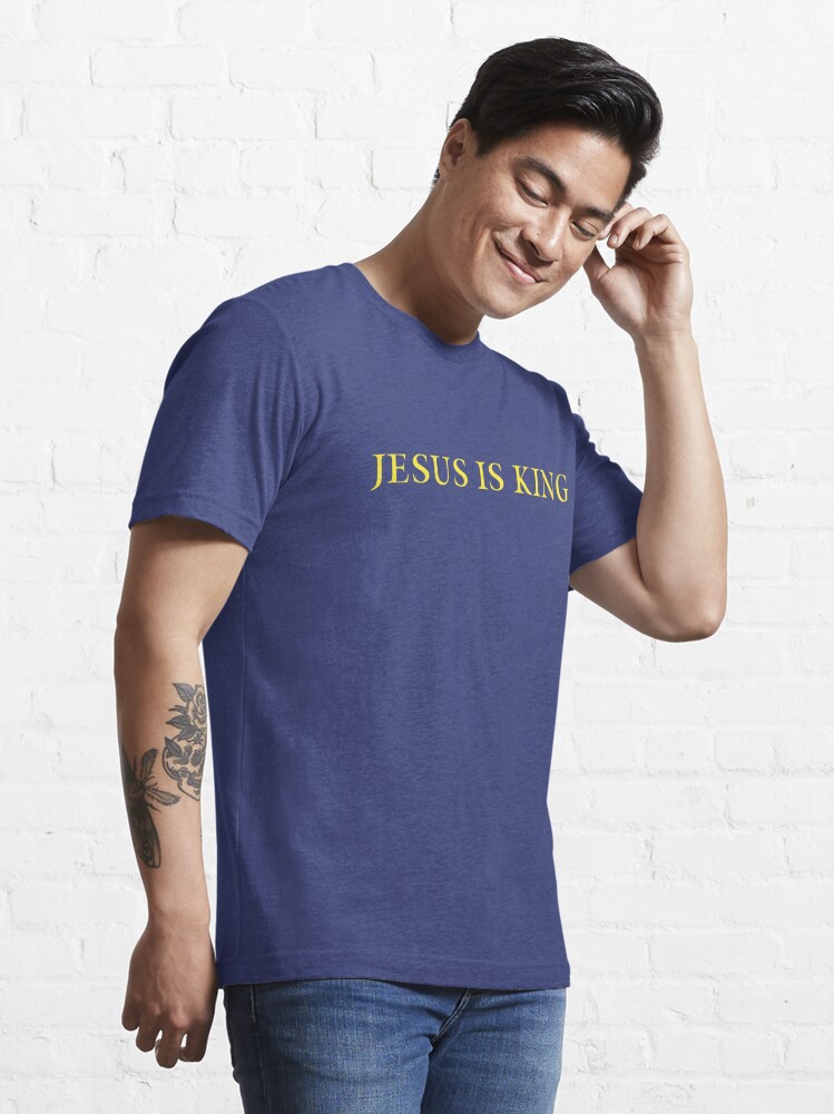 angre Overfrakke Yoghurt Jesus is King - Kanye West (Yellow on Blue)" Essential T-Shirt for Sale by  Fox Newton | Redbubble