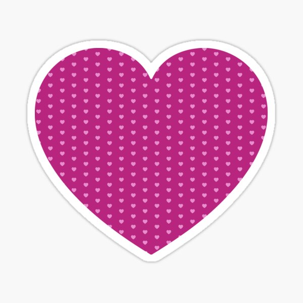 "Braveheart" in Fuschia & Pink - Hearts Pattern Sticker
