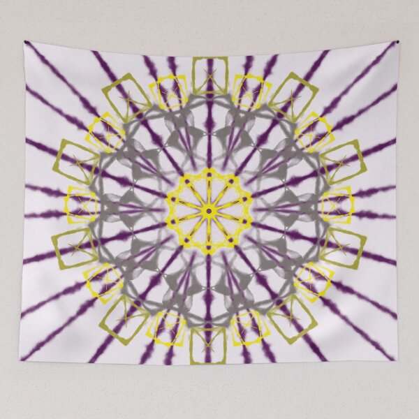 Item preview, Purple and Yellow Tie and Dye Mandala designed and sold by Malha Malha.