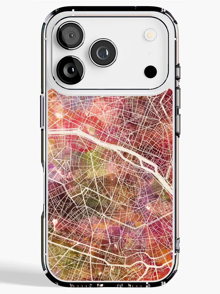 Thumbnail 1 of 5, iPhone Case, Paris map designed and sold by MapMapMaps.