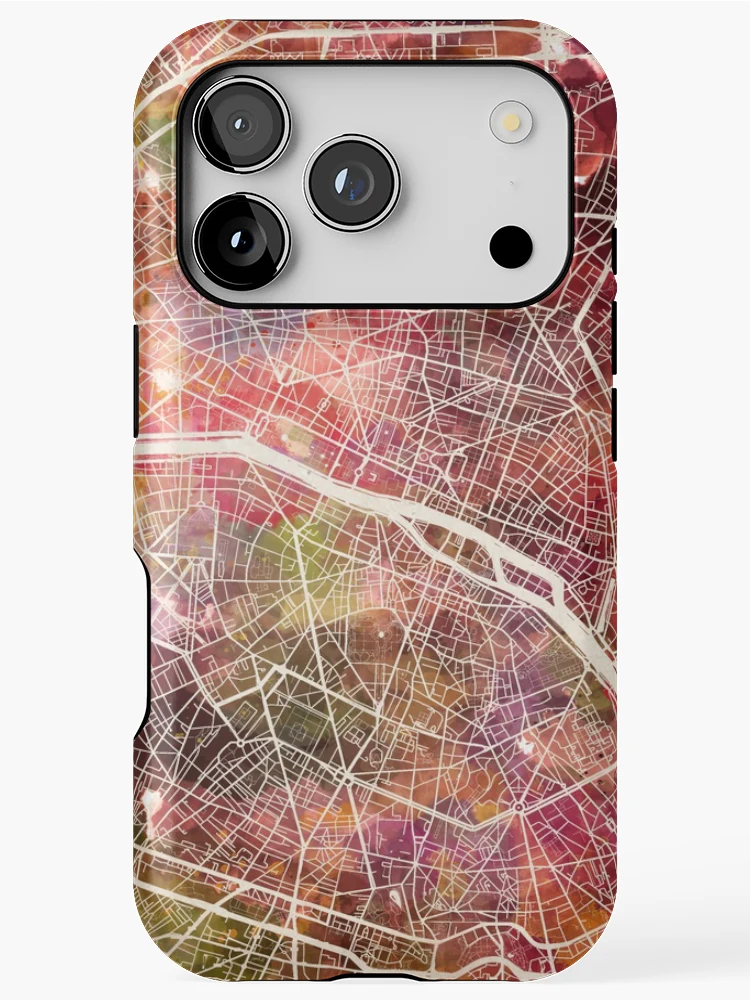 Thumbnail 1 of 4, iPhone Case, Paris map designed and sold by MapMapMaps.