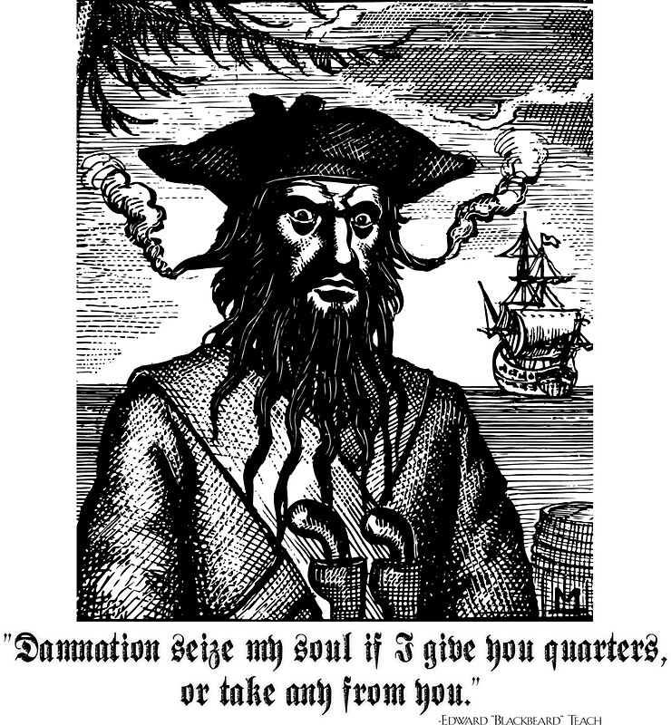 "Pirate Blackbeard - Quote" Stickers by jeastphoto | Redbubble